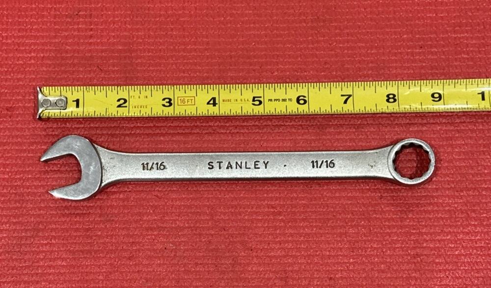 Vintage Stanley 86-838, SAE 11/16" Combination Wrench 12 Point Made in USA